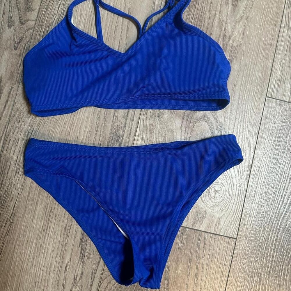Shein Women's Blue and Navy Bikinis-and-tankini-sets